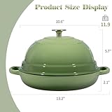 EDGING CASTING Enameled Cast Iron Dutch Oven Pot with Lid, Round Bread Oven for Homemade Sourdough Bread Baking, 6 Quart, Pistachio Green