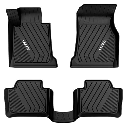 LASFIT Floor Mats for BMW 3 Series 2012-2018 320i 328d 328i 330e 330i 335i 340i M3 RWD & Sedan Only(Not for 335is, X-Drive, GT), All Weather TPE Custom Fit Car Liners 1st & 2nd Row Mat, Black