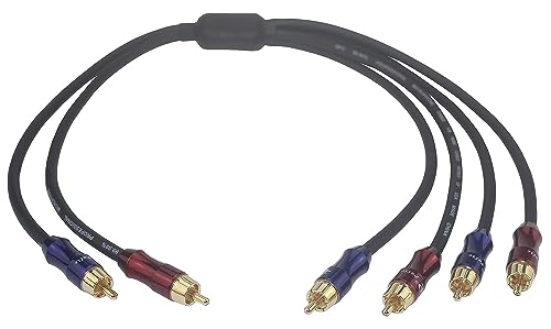 VKheroKV Wv-rcato2/rcakite-05 RCA Stereo Plug Male to Dual RCA Stereo Plug Male 1 Input 2 Output Stereo Audio Splitter Cable/Gold Plated Plug / 4n OFC Pure Copper Wire (3.2FT (100CM))