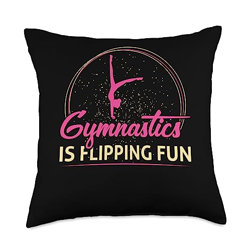 Gymnastics is flipping fun - Gymnast Gymnastics Throw Pillow