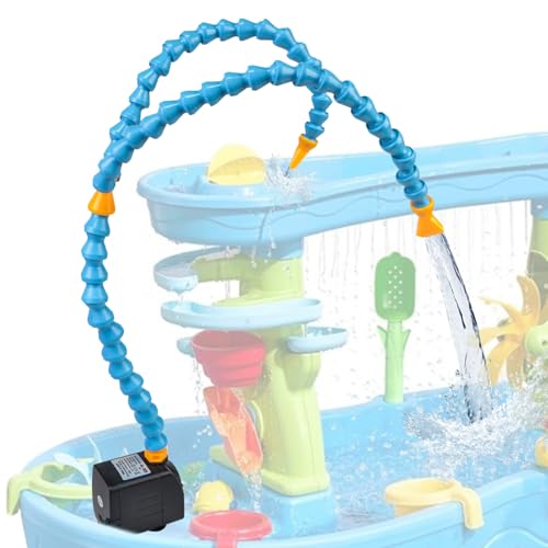 letesult Water Pump for Kids Water Table - Adjustable Double Universal Joint Pipe Water Pump for Watertable Accessories for Outdoor Summer(Blue)