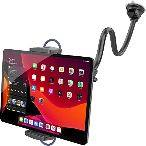 APPS2Car Upgraded Tablet Car Mount for iPad Truck Holder Long Arm Extension Strong Suction Cup Windshield Mount for 7-13 Inch Tablet iPad Pro Air Mini