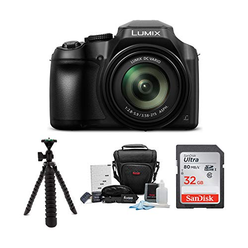 Panasonic LUMIX FZ80 4K Long Zoom Camera (18.1 Megapixels, 60X 20-1200mm Lens) + 32GB Accessory Bundle