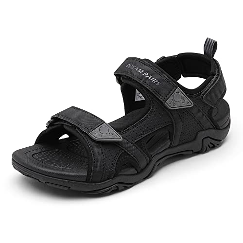 DREAM PAIRS Men's Sandals Hiking Water Beach Sport Outdoor Athletic Arch Support Summer Sandals,Size 9,Black,SDSA228M