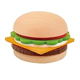 Gourmet Burger Coaster Set - 5 Wool Felt Funny Coasters, 2 Beechwood Buns as Cute Coaster Holder - Stack Your Own Creative Hamburger Sandwich - Pure Wool Felt, Supreme Absorbency - Fun Fake Food Gifts