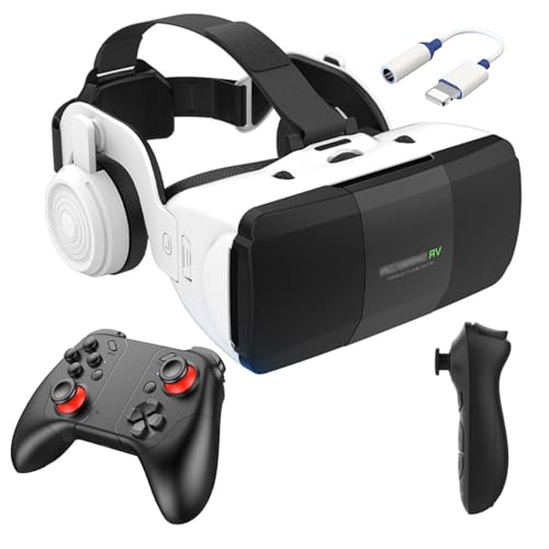 Virtual Reality Headsets to Play Games/Movies for Adults/Kids, 3D VR Glasses Compatible iOS and Android Smartphones 4.7-7.8in, 2023 New vr Headset Set with Gamepad and Controller, New Year Gifts 2024