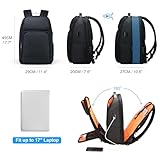 FENRUIEN 17 Inch Travel Backpack for Men, Expandable Water Resistant Computer Backpack with USB Port, Black Laptop Bag for Business/College/Work