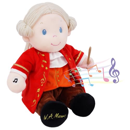 June Garden Soothing Music Sweet Dolly Amadeus Mozart - Master of Classical Music - Interactive Music Playing Stuffed Ultra Soft Baby Doll for Birth and Up