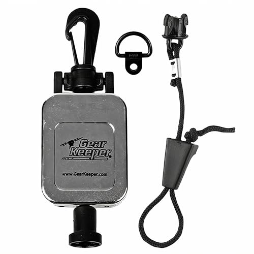 Gear Keeper CB Radio Microphone Keeper - Retractable Mic Holder With Heavy Duty Snap Clip Mount for Truck Radio - CB Radio Accessories With Lanyard & Mounting Hardware - USA Made (Chrome)
