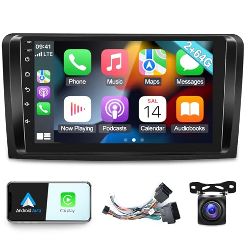 Car Radio for Mercedes Benz GL ML Class W164 X164 ML350 ML500 ML280 GL320 GL350 GL450 2005-2011, [2+64G] Android 13 Touchscreen Stereo, Carplay/Android Auto/Bluetooth/Hi-Fi +AHD Backup Camera