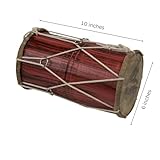 10 x 6 Inch Handmade Wooden & Leather Classical Indian Folk Tabla Drum Set Hand Percussion Drums World Musical Instruments Punjabi Dhol Dholak Dholki Fun Birthday Housewarming Gifts