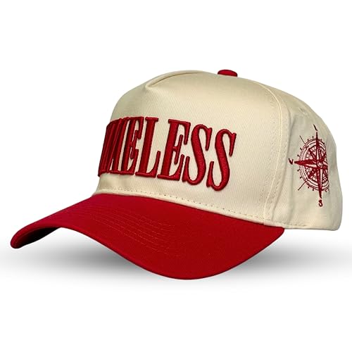 Vintage Fashion Trucker Hat | Men & Women | Embroidered Western Trendy Baseball Caps | Country Cute Retro Hats for Cowgirls & Cowboys | Red Pink Cotton | Snapback Hat (Timeless | Red)