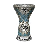 Darbuka doumbek drum 18.5/19 inch inlaid blue mother of pearl Egyptian tabla musical instrument (Sea Star 19")