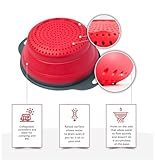 Set of 3 Niklye Ultimate Kitchen Strainers includes 1-10 inch & 2-12 inch. Collapsible Silicone Colanders For Easy Storage - Use with Pasta & Veggies or as a Fruit or Berry Bowl with Strainer., large