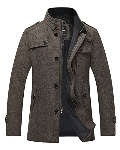 Wantdo Men's Wool Autumn Coats US Medium Coffee