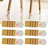 Furniture Leg Covers 20pcs Cat Paw Furniture Leg Socks High Elastic Knitted Thickening Chair Leg Hardwood Floor Protectors Move Easily and Reduce Noise (Ginger Stripes)