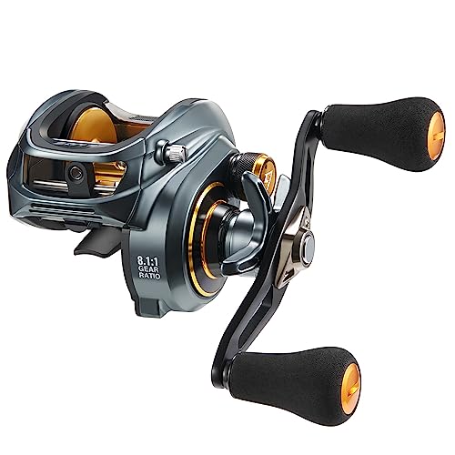 Piscifun Alijoz 300 Baitcaster Fishing Reel, Aluminum Frame Baitcasting Reel, 33Lbs Max Drag, 8.1:1 Gear Ratio, Freshwater & Saltwater Low Profile Casting Reel for Musky for Musky (Left Handed)