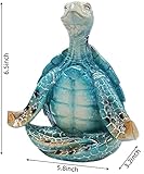 VVGIFTS Sea Turtle Meditation Yoga Decor, Meditating Coastal Beach Decorations, Zen Yoga Resin Statue for Home Office Ornaments (Put The Palm Separate)