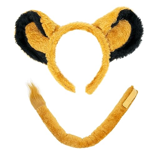 Squirrel Products Lion Headband Ears and Tail Costume Accessory Set, One Size Fits All Ages 3+
