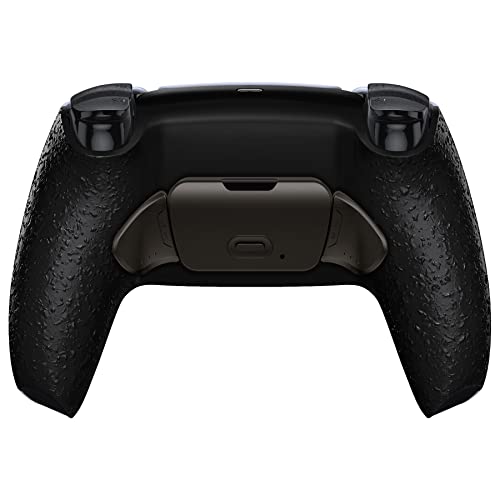 eXtremeRate Textured Black Real Metal Buttons (RMB) Version Rise Remap Kit for PS5 Controller BDM-030 040 050, Upgrade Board & Redesigned Back Shell & Programable Back Buttons Set for PS5 Controller