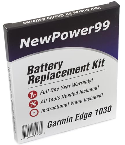 NP99sp NewPower99 Battery Replacement Kit Compatible with Garmin Edge 1030 and 1030 Plus with Tools, Video Instructions, Long Life Battery