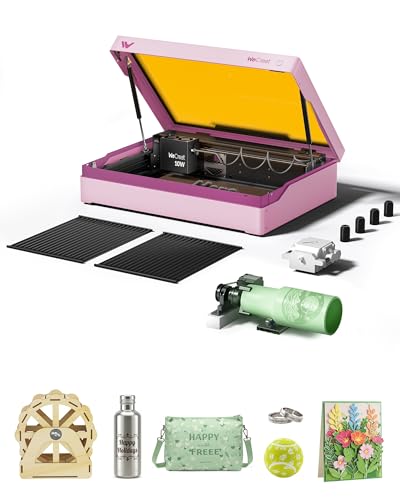 WECREAT Vista 10W Laser Engraving Machine with 9-in 1 Rotary, Smart HD Camera, Compact Diode Desktop Laser Engraver for Beginners DIY Hobbyist Wood Leather Glass Metal Jewelry Gifts Making