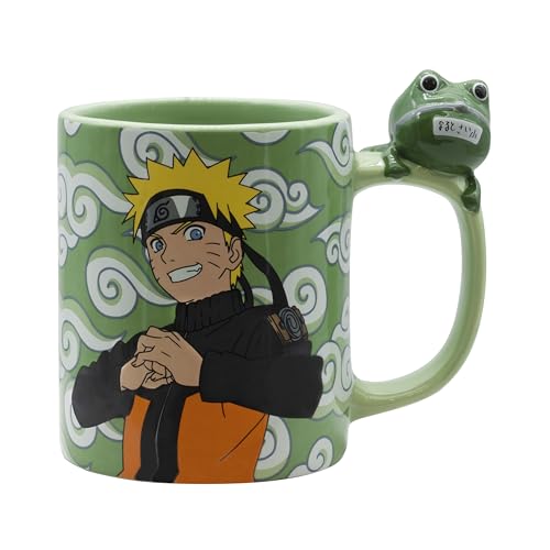 ABYSTYLE Naruto Shippuden Ceramic Mug 16 Fl Oz with Gama Chan 3D Handle Anime Manga Drinkware Home & Kitchen Merch Gift