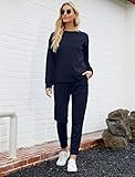 Sweatsuits for Women Set 2 Piece Lounge Wear Outfits Loose Fitting Navy Blue S