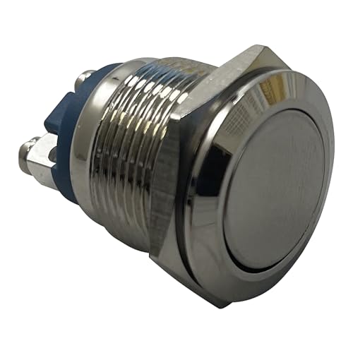Sherco-Auto Stainless Steel Ignition Starter Momentary Push On Button Switch - 19 MM 12V