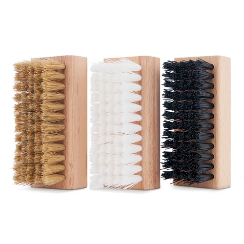 Reshoevn8r Shoe Cleaning Brush Set, 3 Brush Pack - Soft Bristle, Medium -All Purpose, & Hard Bristle Brush - Premium Sneaker Brushes in Three Different Firmness Levels for Top-to-Bottom Clean