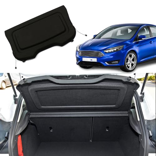 Liizoo Cargo Cover for Ford Focus 2012 2013 2014 2015 2016 2017 2018 Rear Trunk Cover Rear Trunk Security Cover Shielding Shade Car Accessory, Black