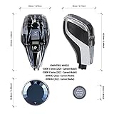 3AMGO Crystal Gear Shifter Knob - (StyleIIIM) 3pcs Premium Quality Aftermarket Replacement Set Multimedia Knob Dial Engine Ignition Button (Compatible with Selected BMW 3, 4, X3 and X4 Models)