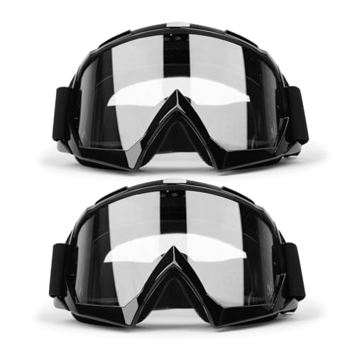 XYOP Professional Motorcycle Motocross Goggles for Men Women ATV Dirt Bike Windproof Glasses Wide Vision Powersports Racing Riding Goggles Anti-Fog Scratch Dustproof 2 Pack Clear Lens