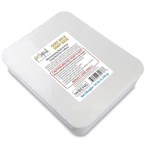 Primal Elements Goat Milk Soap Base - Moisturizing Melt and Pour Glycerin Soap Base for Crafting and Soap Making, Easy to Cut - 10 Pound