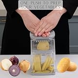 Brieftons PerfectCut Vegetable Chopper: 4-Blade Veggie Dicer Fruit Slicer, Potato French Fry Cutter, Wedge Cutter, Onion Chopper, Egg Slicer with 5 Recipe Ebooks, Safe to Use, Easy to Clean & Store