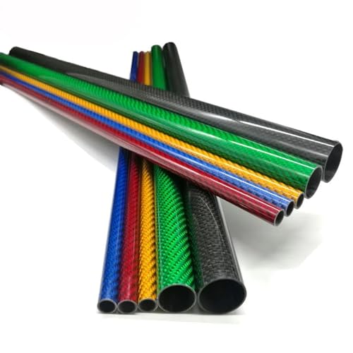 1Pcs 1000mm 3K Colorful Full Carbon Fiber Tube high Composite Hardness Material for Fishing Rod, Plant Protection Aircraft(16x14x1000mm Blue)