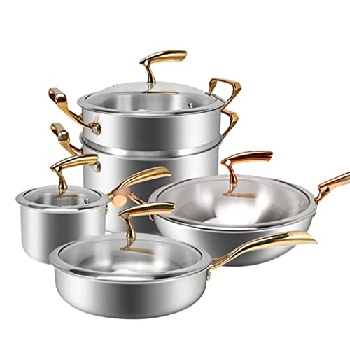 Cookware Set Soup Pot Milk Pot Frying Pan Double Boilers Cooking Pot Set Kitchen Non-Stick Pan Saucepan Wok Casserol