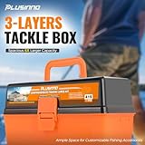 PLUSINNO Large 3 Layers Tackle Box with Tackle Included, 415Pcs Fishing Lures Kit Contains Pliers, Crankbait, Hooks, Weights & Accessories, Comprehensive Bait Lure Gear Gifts for Men Bass Freshwater