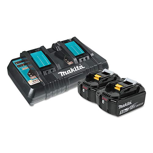 Makita BL1850B2DC2 18V LXT® Lithium-Ion Battery and Dual Port Charger Starter Pack (5.0Ah)