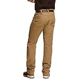 ARIAT Men's Rebar M4 Relaxed DuraStretch Made Tough Stackable Straight Leg Pant, Field Khaki