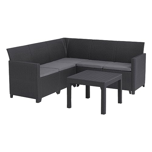 Keter 004 Marie 5 Seater Corner Furniture Set Graphite