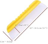 Forgrace 12 Inch Flexible Silicone Squeegee T-Bar Water Blade for Car or Home Glass Yellow Handle