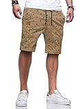 JMIERR Mens Casual Shorts - Fashion Cotton Drawstring Summer Beach Stretch Waist Twill Chino Golf Dress Shorts with Pockets for Men 8 Inch Inseam Relaxed Fit, US 34(M), Coconut Tree Printed Khaki