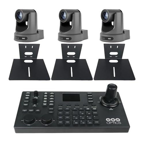 PTZOptics 3 x Move SE PTZ Camera with 30x Optical Zoom (PT30X-SE-GY-G3) + SuperJoy PTZ Controller + 3 x Wall Mount