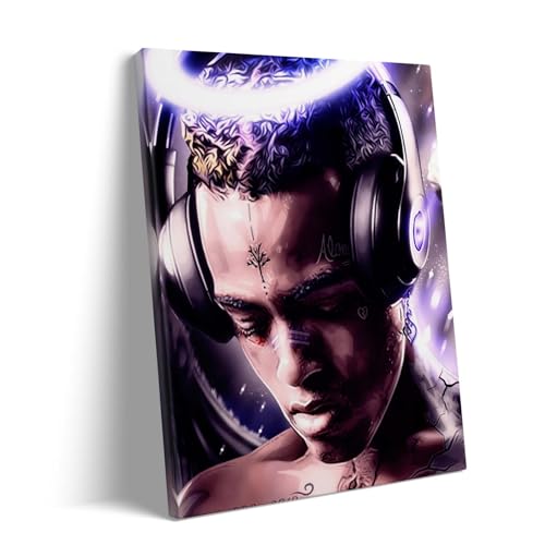 XXXTentacion Canvas Wall Art Decor Framed Painting - Framed Poster Print Oil Painting, XXXTentacion Hip-Hop Rapper Wall Artwork, Music Star Picture, Bedroom Living Room Decoration 11X14 inch
