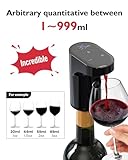 Redsack Electric Wine Decanter Aerator Dispenser Pourer Whiskey Adjustable Quantity Liquor Wine Pump Birthday Gift for Men Women Mom Dad Boss Brother Husband Funny Unique Gifts for Him (Black)