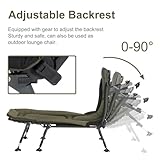 YOUGYM XXL Camping Cots for Adults 330Lbs with Carry Bag, Heavy Duty Folding Bed with Soft Padded Cushion, Portable Military Cot for Hunting, 180° Adjustable Reclining Outdoor Lounger