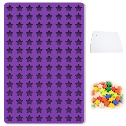 Mini Star Silicone Molds 3D Mini Chocolate Molds for Homemade 112 Cavity Multi-Purpose Mold for Ice Cube, Pudding, Cookie, Candy