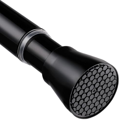Black Shower Curtain Rod 40-73 inch Black Shower Rod Tension Curtain Rod No Drilling Shower Curtain Rods Spring Tension Shower Rods for Bathroom