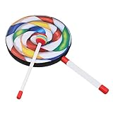 Lovermusic 10PCS Lollipop Shape Drum Hand Drum Musical Sound Tool Musical Instruments Colorful